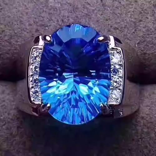 Fサイズ メンズ指輪 迫力 8カラット カラーストーン アクセサリー サファイア ローヤルブルー リング