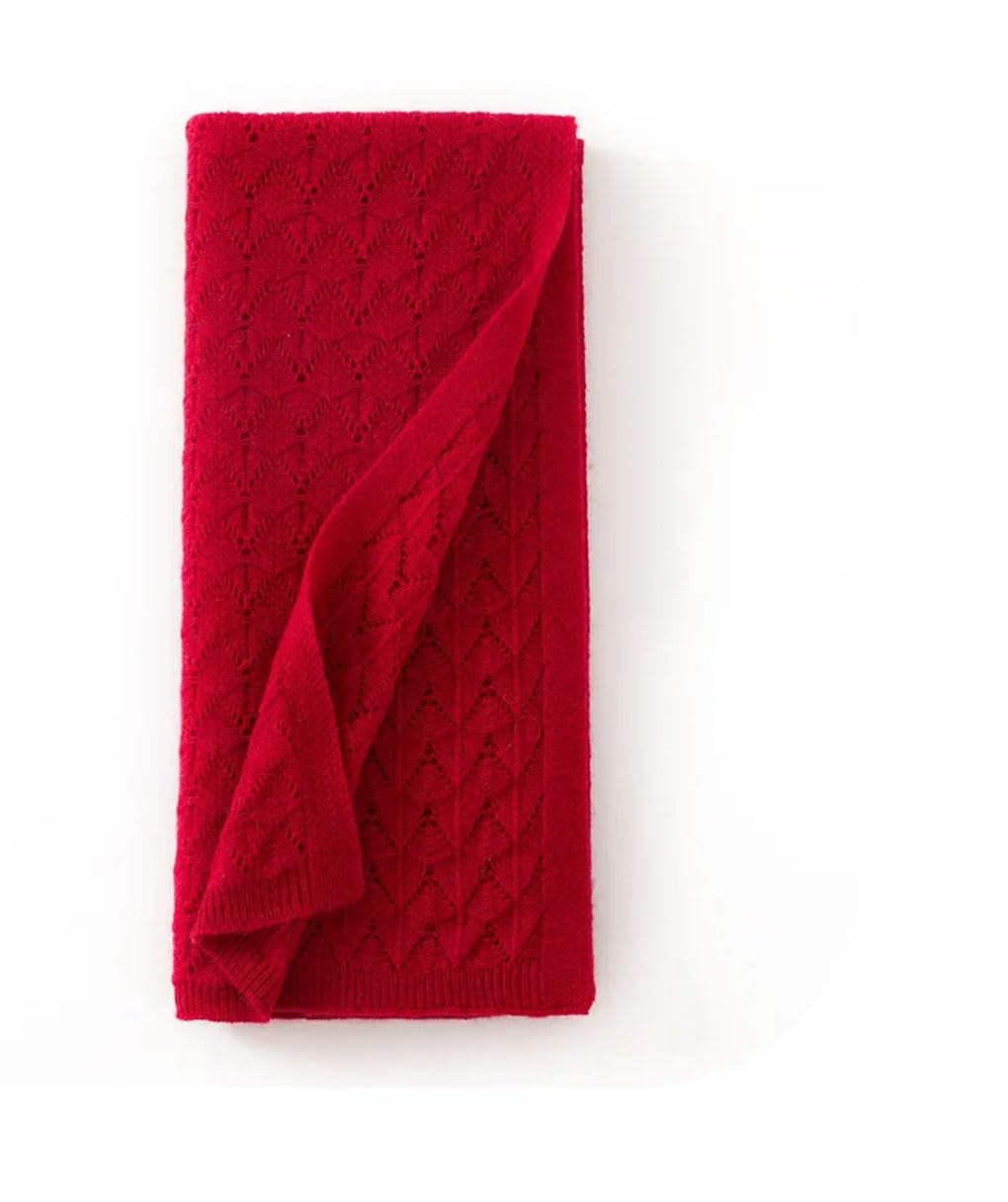 Damenschal, durchbrochen gestrickt, aus weichem, warmem Kaschmir, einfarbig, mit Diamantmuster, Halswärmer
