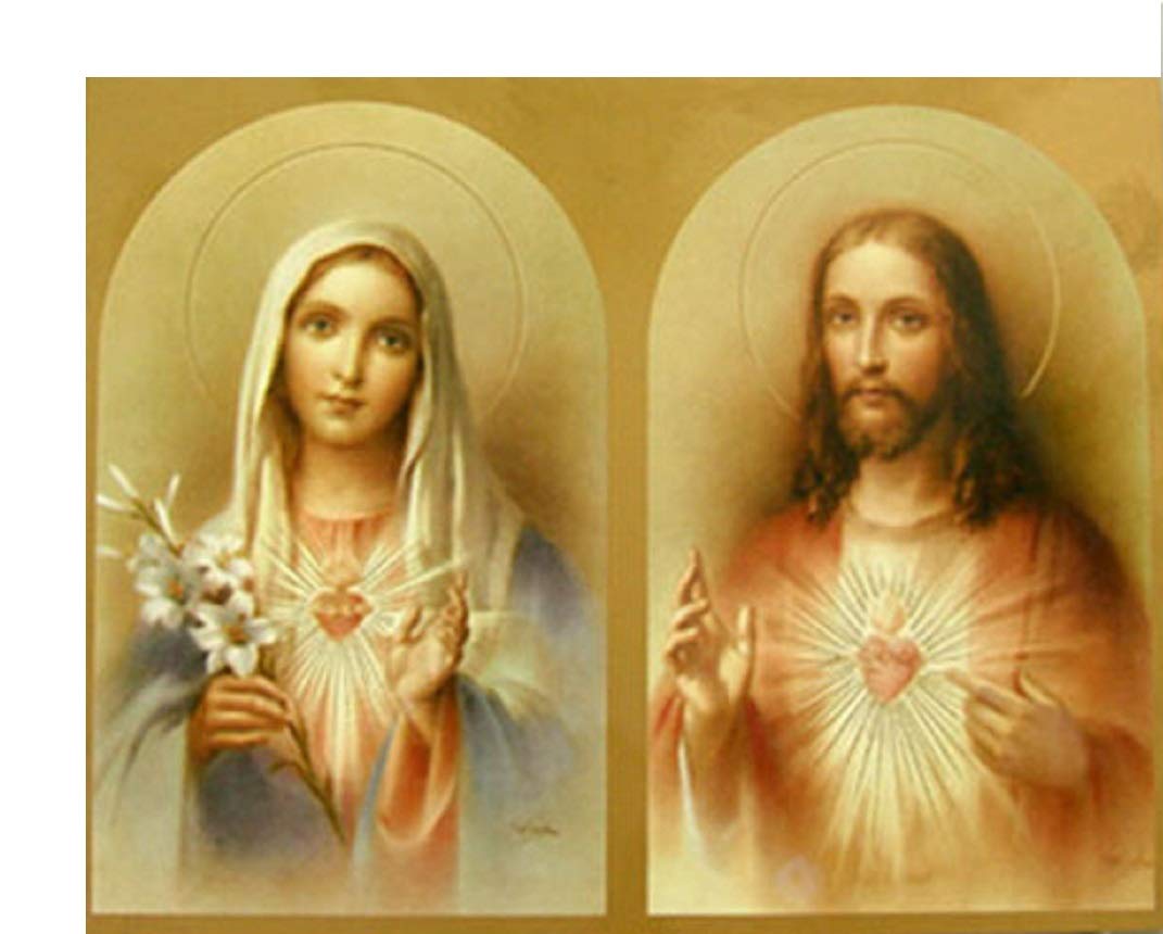 Amazon.com: A Beautiful Sacred Heart of Jesus and Immaculate Heart of Mary  Print on a Florentine Plaque, 7.75x9.75inches. Made in Italy.: Posters &  Prints