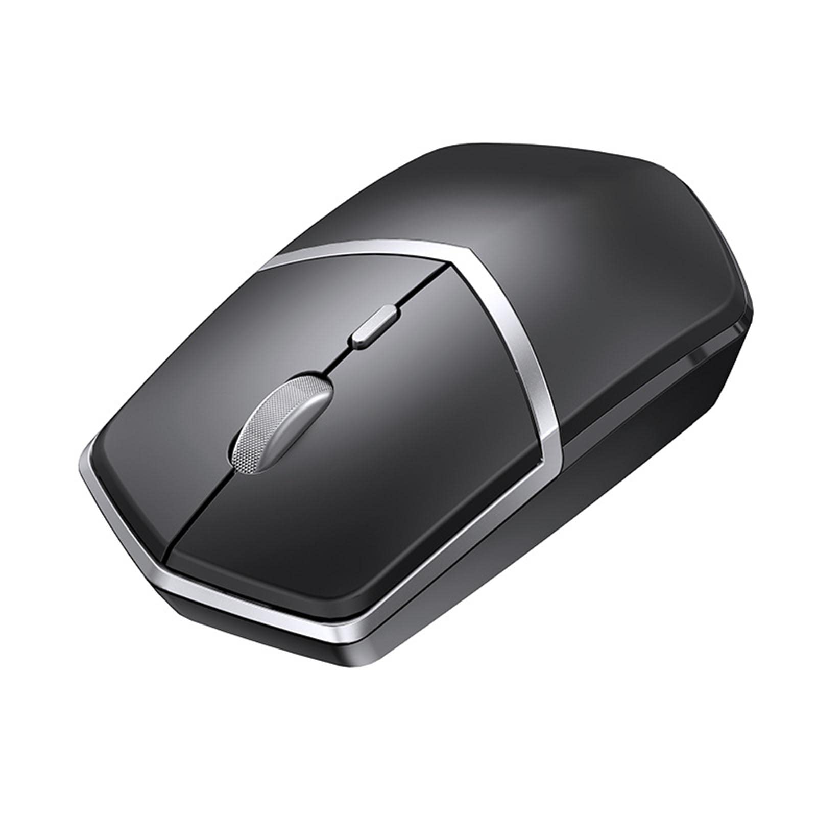JUSHZ Bezprzewodowa mysz komputerowa do laptopa, USB, gamingowe, ergonomiczne myszy, urządzenie wskazujące, 2,4 g, bezprzewodowy odbiór, fotoelektryczny USB, Plug and Play, dwukierunkowe kółko przewijania, 11 x 6,3 x 3,2 cm, czarna