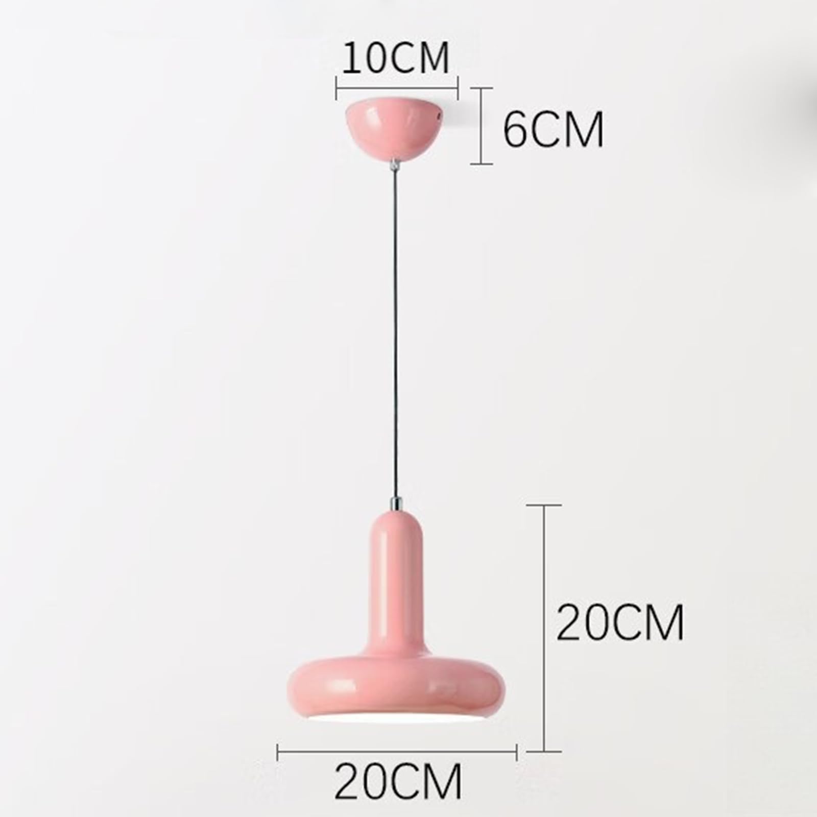 Industrialna metalowa lampa wisząca, 20 cm oprawa sufitowa z gniazdem E27, podwieszane światło w stylu vintage do kuchni jadalni (różowy)