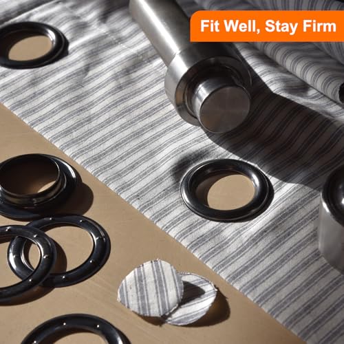 QUARKZMAN 20 Stück Ösen 14mm Kupfer Ösen Metallösen Rostfrei Einschlagösen Grommet Befestigungsösen für Planen Banner Leder Stoff Schuhe Handtaschen Vorhänge Bastel, Silber