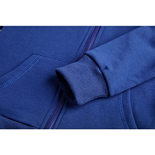 Image of Spring&Gege Youth Solid Fleece Hoodies Soft Full Zip Hooded Sweatshirts for Children (3-12 Years)