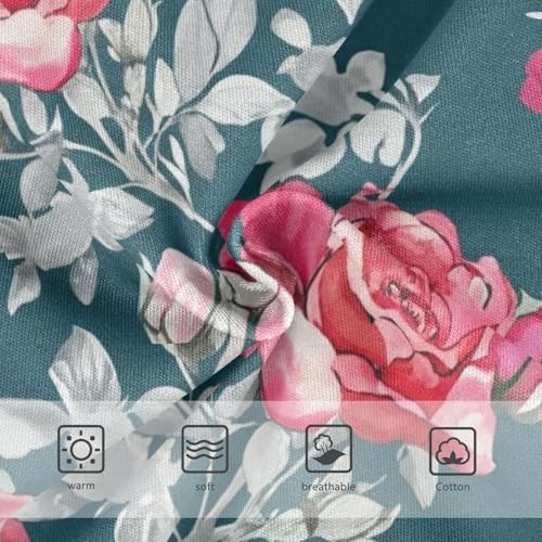 Cotton Girls Underwear Toddler Pink Roses Gray Leaves Dark Teal Little Girl Panties Aesthetic Undies Kids Briefs 2t3