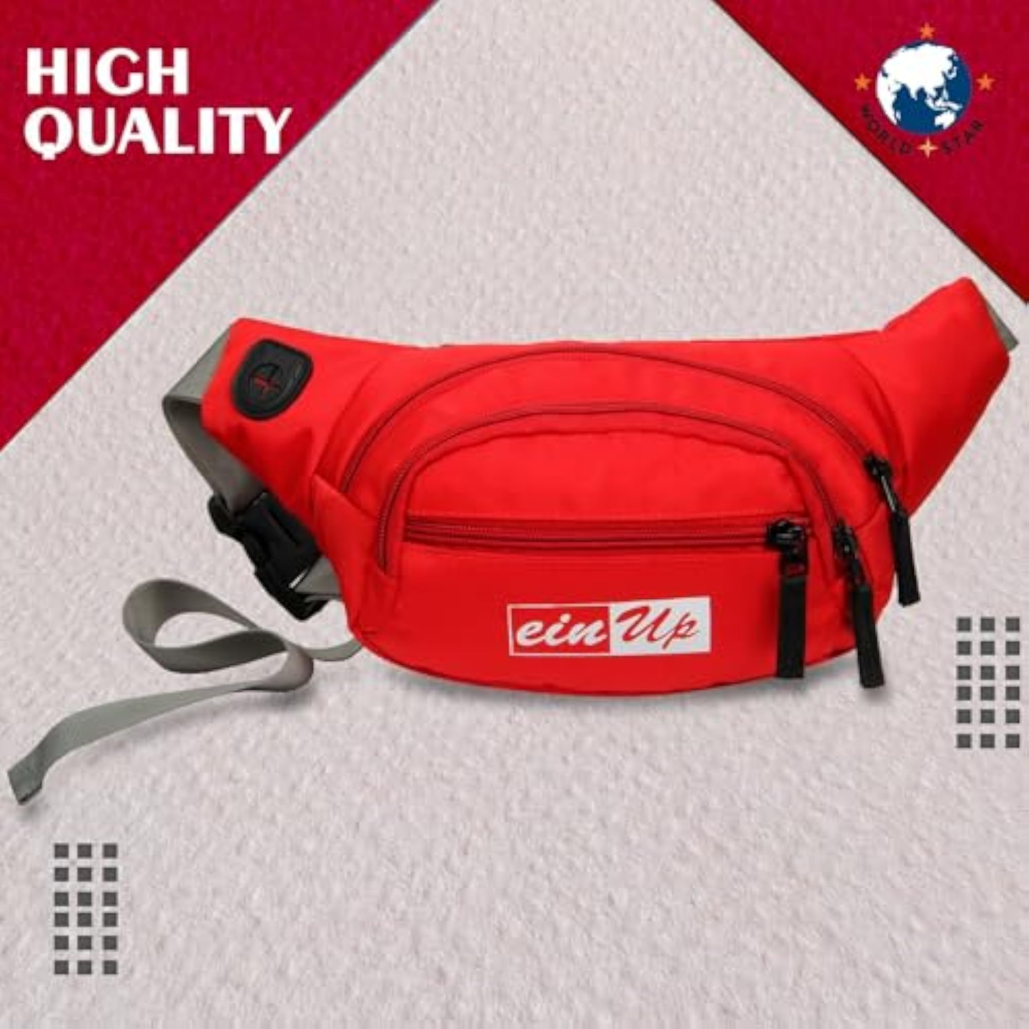 Polyester Waist Pack, Travel Handy Hiking Zip Pouch