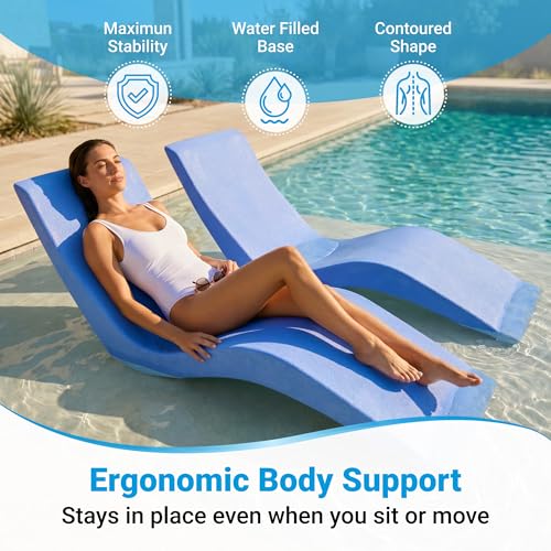 Image of Aqua Outdoors Pool Lounge Chairs, Pool Chairs for in Pool, 9-in Water Depth
