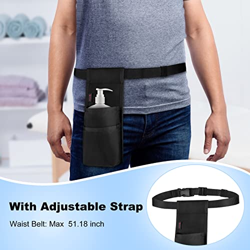 Sithon Professional Massage Bottle Bag For 1 Bottle, Massage Lotion Oil Waist Holder Organizer, Massage Therapist Holster With Adjustable Belt, Multiple Pockets (Bag Only) (Black) #TOP4