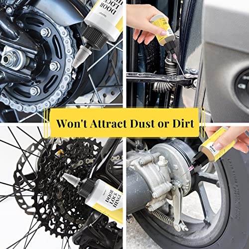 Image of Door Hinge Lubricant kit | 4 oz + 1 oz Needle Combo, Long-Lasting Lock Lubricant, Hinge, Lock, Tools, Bicycles | Stops Squeaks Fast, Smooth Locks & Hinges, Prevent Rust, Multi-Purpose Door Hinge Lubricant for Car, Tools, Bike Chains