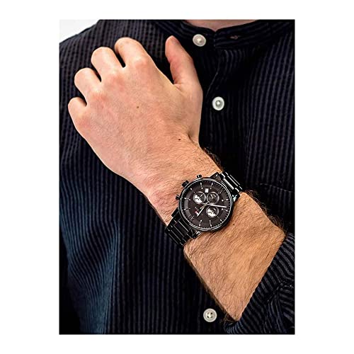 Tommy Hilfiger Mens 44 Evan Black Dial Zinc Alloy Watch - NCTH1710410 - Image 4