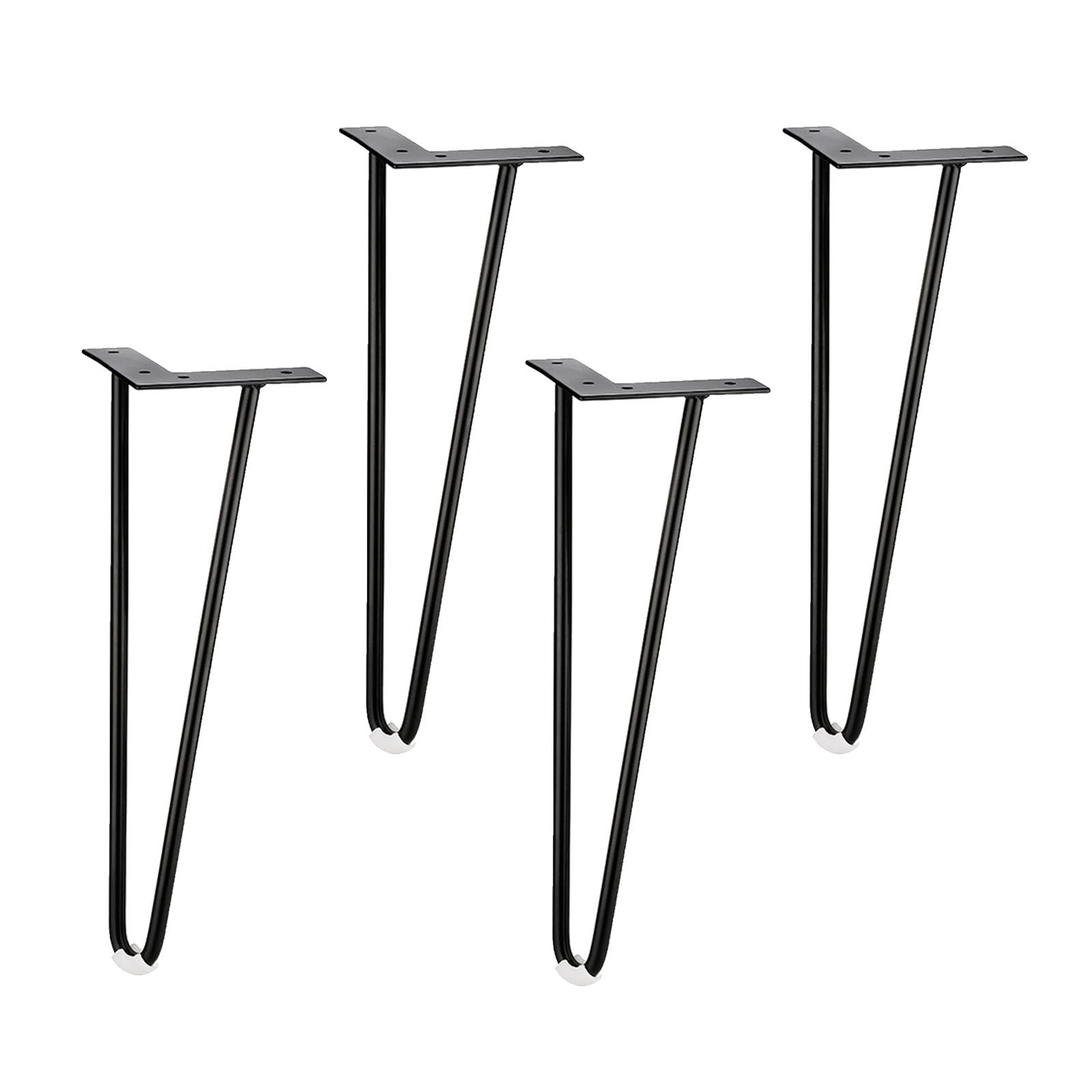 Patas de metal para muebles en horquilla negra para proyectos de bricolaje en el hogar