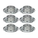 [page_title]-6-tlg. WELLGRO Edelstahl Eierbecher SET - stapelbar - Becher für 6 Eier - Eierhalter mit Ablage