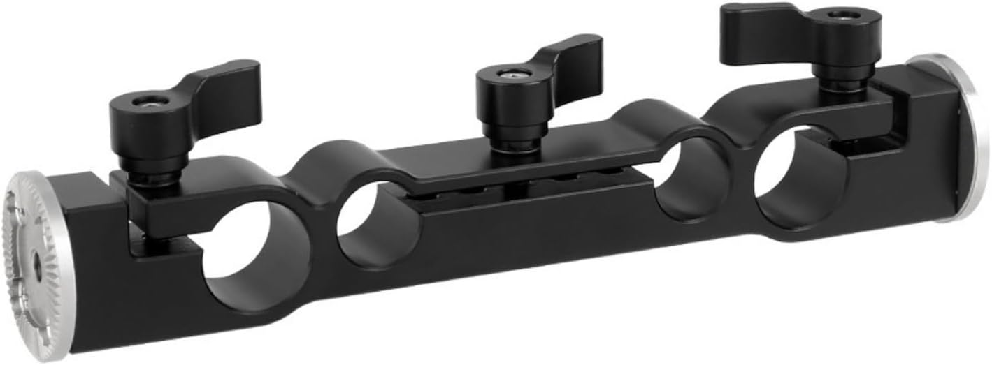 15mm 19mm Double Rod Clamp Adapter with Double Threaded Rosette Mount for DSLR Camera Cage Rigs Clamp Accessories Camera Cage Rigs