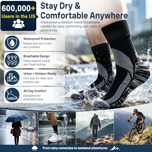 Image of RANDY SUN Waterproof Breathable Socks, [SGS Certified] Unisex Novelty Skiing Trekking Hiking Wading Trail Socks