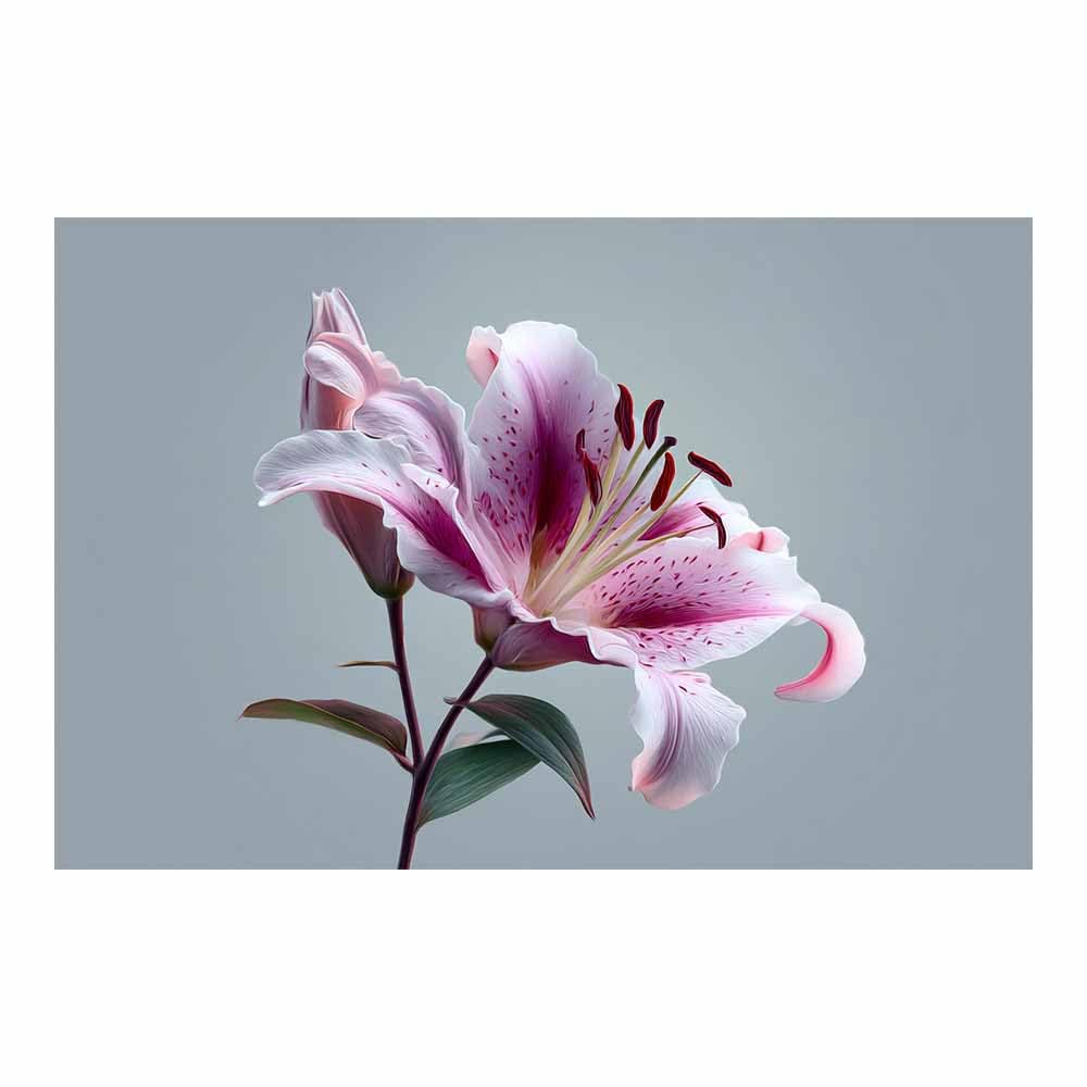 ZAMAEIU Nature Wall Art Lilys Branch decorative home accessories, paintings wall art,For living room, bedroom, Apartment Corridor Office etc.(pink)-80x120cm Unframed