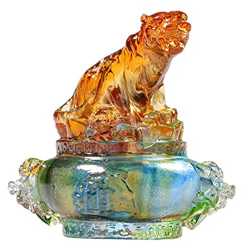 Cadeau de décoration de bureau Cochon Tableau Chinois Figurine Mascotte en Verre Unique