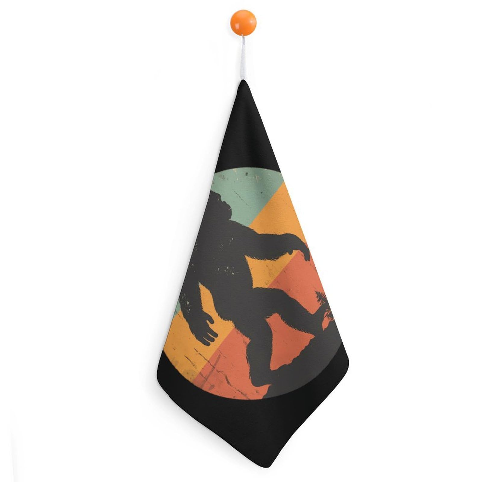 TXFBTRFSA Bigfoot Vintage Sasquatch Hand Towels with Hanging Loop Kitchen Towel Handkerchiefs Cleaning Cloths