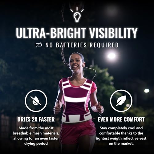 Mesh Safety Vest with Pocket & 2 Wrist Bands, High-Visibility Running Vest - image 3