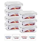 Kit Conjunto 7 Potes de Vidro Hermético com Tampa Plástico Marmita Mantimentos 370ml Cor:Branco (QH)