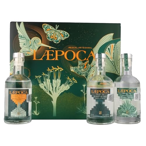 LÆPOCA Mezcal Premium Tasting-Set | Von Mexiko in die Alpen | Handgefertigt | 3 x 100 ml | Espadin 38% vol. | Ensamble 46% vol. | Cuishe 46% vol. | Mezcal of the Year 2023