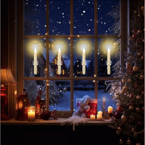 Velas luminosas para ventanas LED con sensor | Pack de 4 lámparas a pilas 2