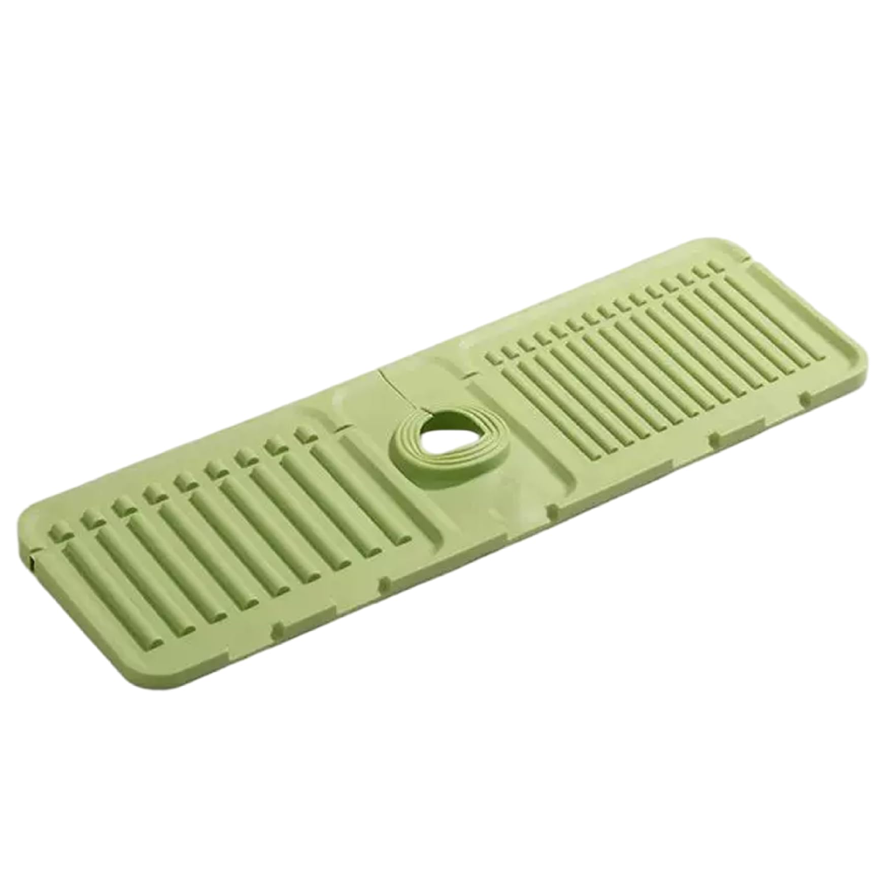 Uanqfegy Sink Splash Guard - Silicone Faucet Mat with Drainage, Customizable Countertop Protector for Backsplash, Dish Soap and Sponge Holder, Green