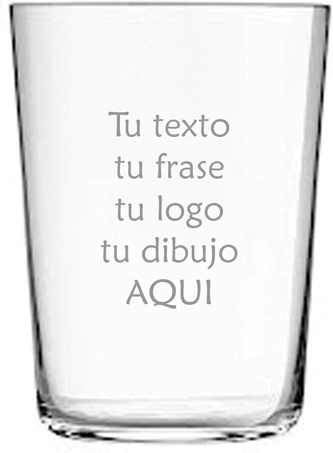 Vaso de sidra personalizado grabado en cristal con texto y diseño propio