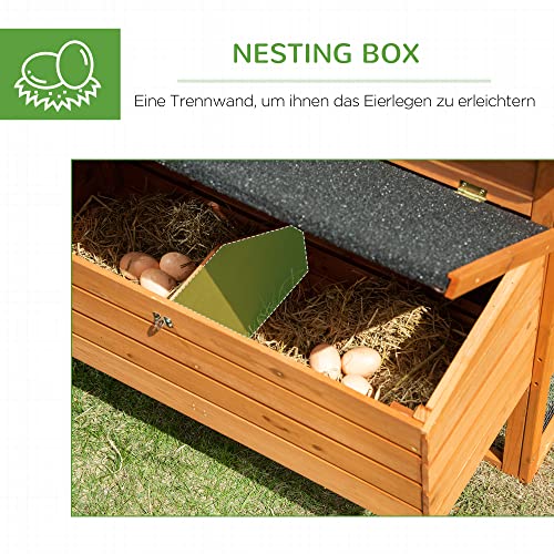 Pawhut Zwerghühnerstall Zwerghühnerhaus mit Nistkasten Zwerghühnervoliere mit Asphaltdach Gehege Geflügelstall… – Bild 7