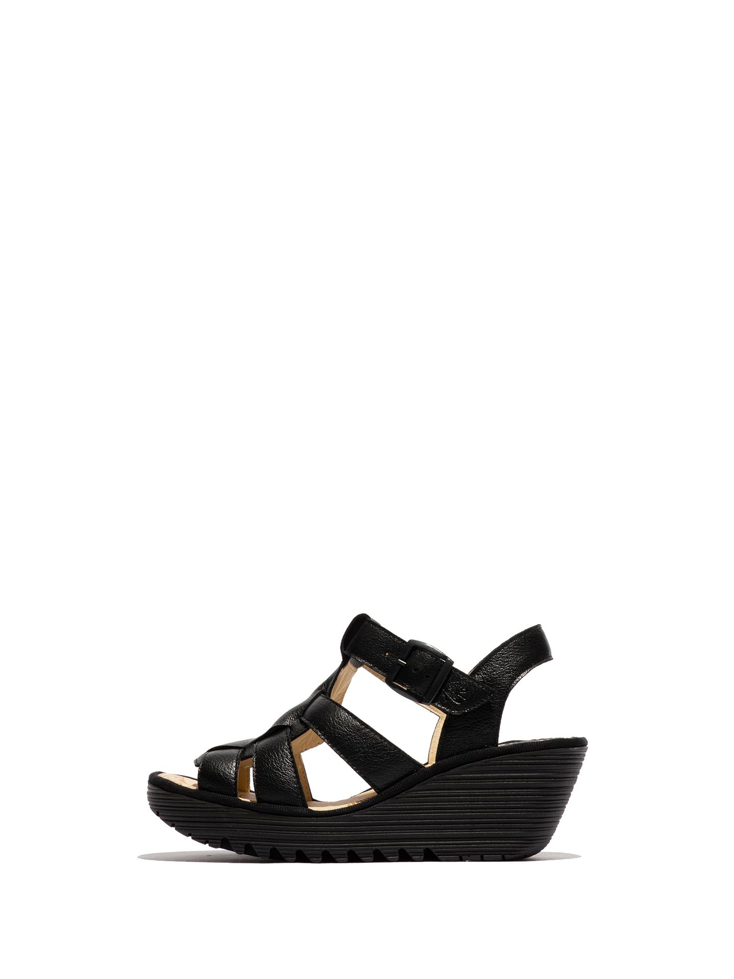 Fly London Women's YILK620FLY Sandal, Black, 9 UK