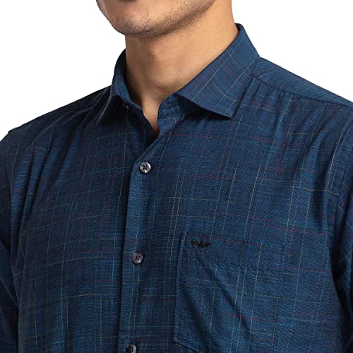 Image of Park Avenue Men's Pure Cotton Two Tone Pattern Slim Fit Cut Away Collar Full Sleeve Casual Shirt
