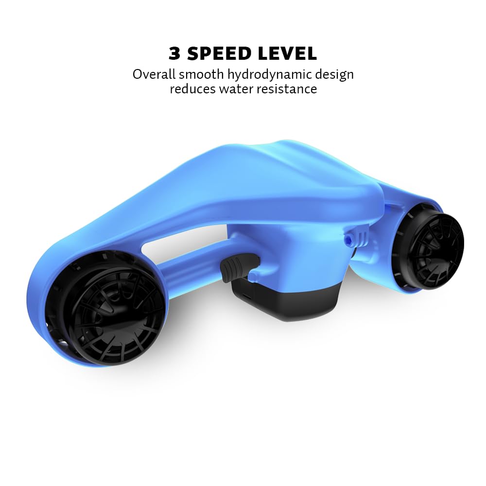 Asiwo Unterwasserscooter Tauchscooter mit Action Kamera Halterung, Seascooter mit Doppelmotor für Tauchen Schwimmen Schnorcheln Abenteuer und Fischen jagen