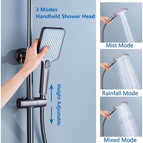 Système de douche exposé résolvant le manque de pression avec douche à main - 6