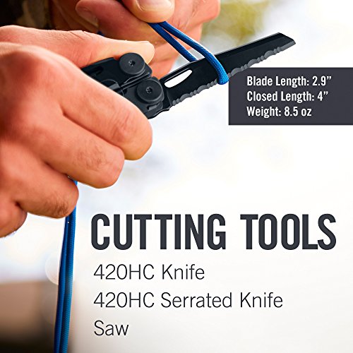 LEATHERMAN, Wave Plus Multitool with Premium Replaceable Wire Cutters, Spring-Action Scissors and Nylon Sheath, Built in the USA, Black
