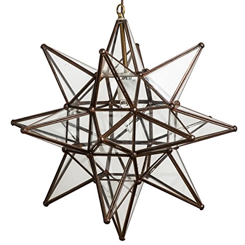 Hometown Evolution, Inc. Glass Star Lights - 18 Inch Large Moravian Star Light (Clear) #TOP15