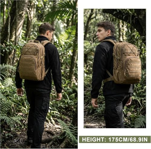 Mardingtop Plecak taktyczny 28 l, plecak trekkingowy, plecak turystyczny, na kemping, wędrówki, podróże, jazdę na rowerze, 28 l czarny, 28L, Taktyczne