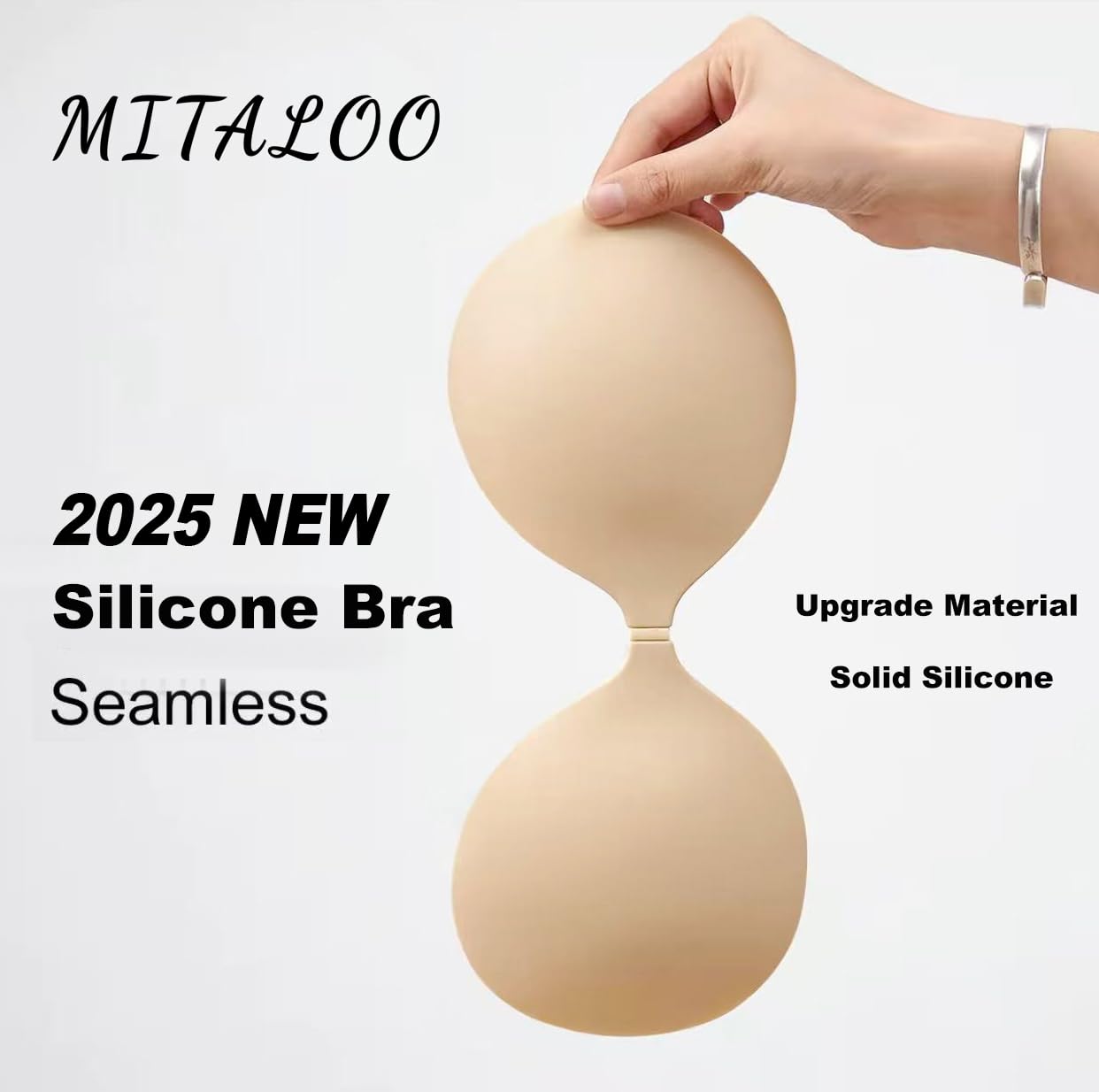 MITALOO Seamless Adhesive Bra Sticky Strapless Invisible Push up Bras Silicone Backless Nipple Cover for Women