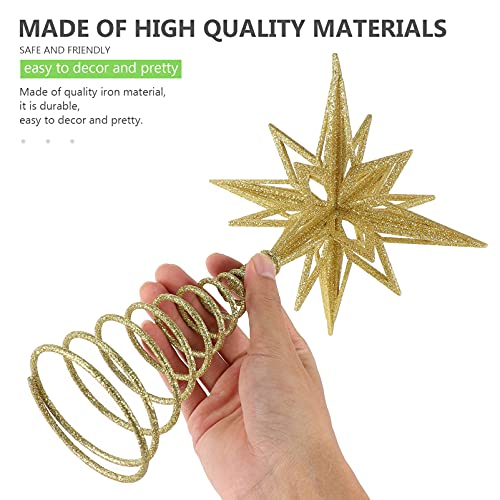 TOYANDONA 1PCS Topper Árvore De Natal Da Estrela Glittering Metal Árvore Topper Estrela Topo Da Árvo