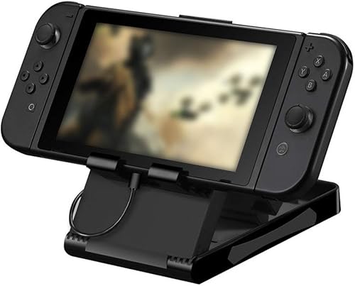 Miniatura 5 de Zopsc Soporte de juego plegable Consola de juegos para Switch Host Soporte ajustable para SwitchSwitch Lite Game Console NS Stand (negro)