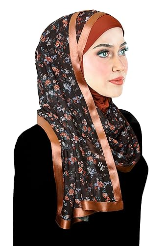 Middle Eastern Mall Stylish Mona Women Kuwaiti Hijab Wrap Head Scarf & Satin Trim…