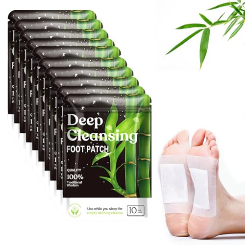 (100 Pads) Deep Cleansing Foot Pads for Better Sleep Natural Bamboo Foot Patch | Relieve Stress Improve Sleep and Relaxation