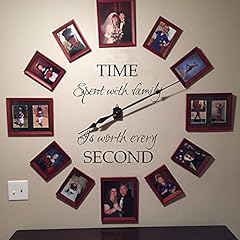 Time Spent with Family Family Quotes Living Room Vinyl Wall Decal Art(Clock not Included)(Custom