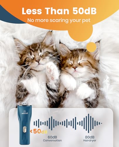 image for oneisall Quiet Pet Clippers, Cat Clippers for Matted Hair, Cordless Ca
