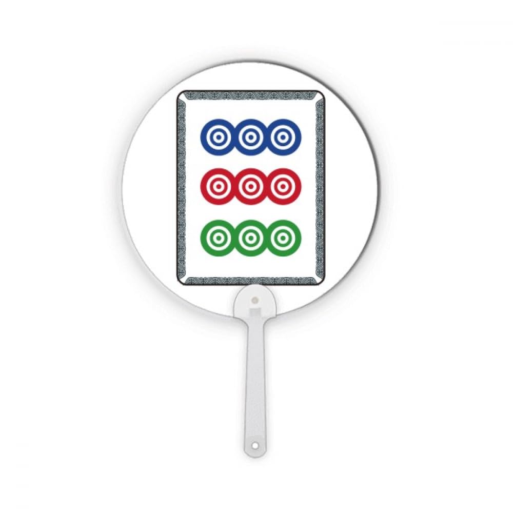 Éventail Mahjong Cercle Dots 9 carreaux plastique rond artisanat décoration maison