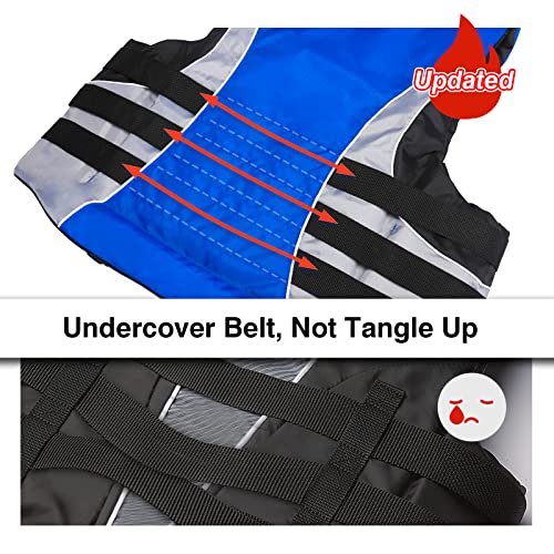 Leader Accessories Adult Universal Personal Flotation Device Uscg Approved Life Jacket Vest (Blue, 3Xl) #TOP3