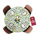 Covers For The Home Deluxe Elastic Edged Flannel Backed Vinyl Fitted Table Cover - Contemporary Lemon Pattern - Large Round - Fits Tables up to 45" - 56" Diameter