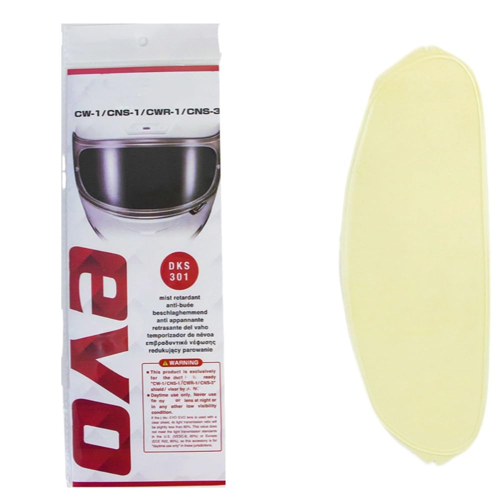 CWR-1 Anti Fog Insert DKS 301 EVO Clear Film For SHOEI CNS-1/CWR-1/CW-1/CNS-3 Shields Visor