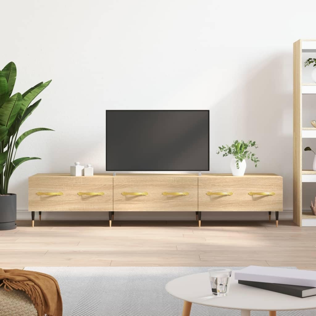 TV-Schrank Sonoma-Eiche 150x36x30 cm, Holzwerkstoff, modern, Robustes Media-Center mit Stauraum für Wohnzimmer, Schlafzimmer