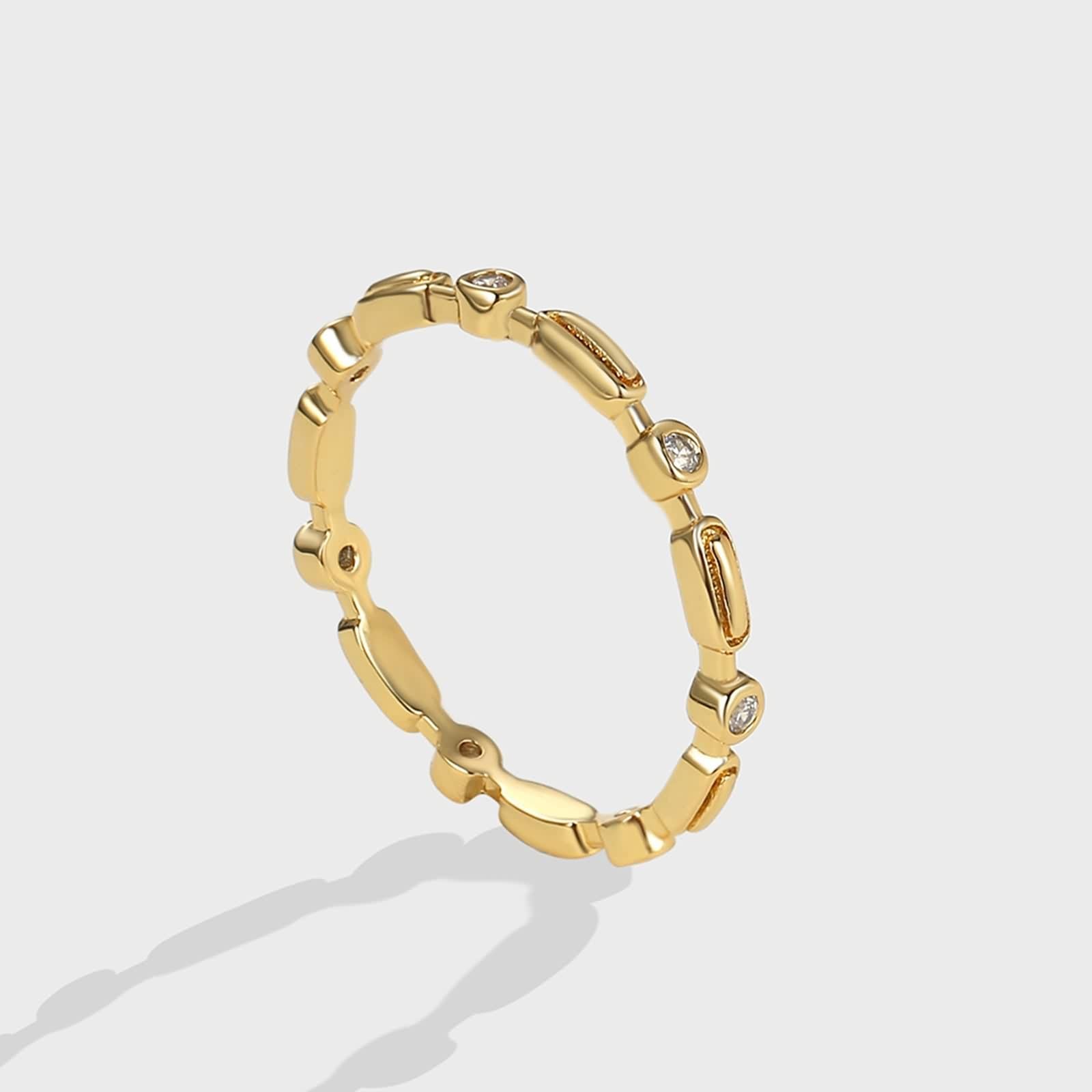 Anello Moissanite Donna, Anelli Nuziale Geometrico Oro Giallo 9K/14K/18K Regalo Di Compleanno