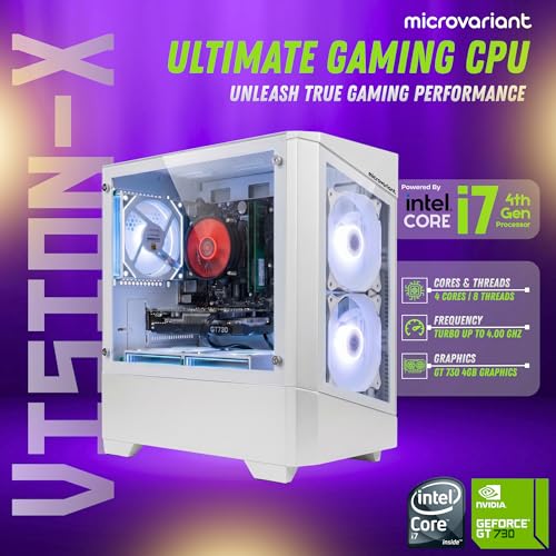 Image of Vision-X Gaming PC | Core I7 4th Gen | GT-730 4GB GPU | 16GB RAM | 256GB NVMe SSD | 5G WiFi+BT Dongle | Windows 11 Pro | USB 3.0 /HDMI /VGA Port | White