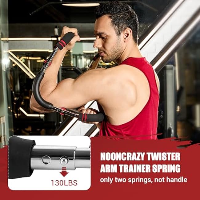 Springs of Twister Arm Trainer, 90-120LBS/130-160LBS Adjustable Resistance Chest Exerciser Springs, Dual Steel Power Twister Spring with Elastic Sleeve for Arm, Back, Chest Workout (Only 2 Springs)