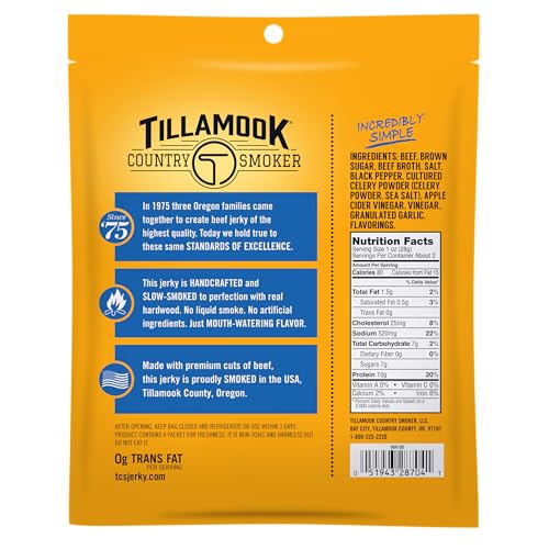 Tillamook Country Smoker Real Hardwood Smoked Beef Jerky, Sea Salt & Cracked Pepper, 2.5 Ounce (Pack of 2) - image 2